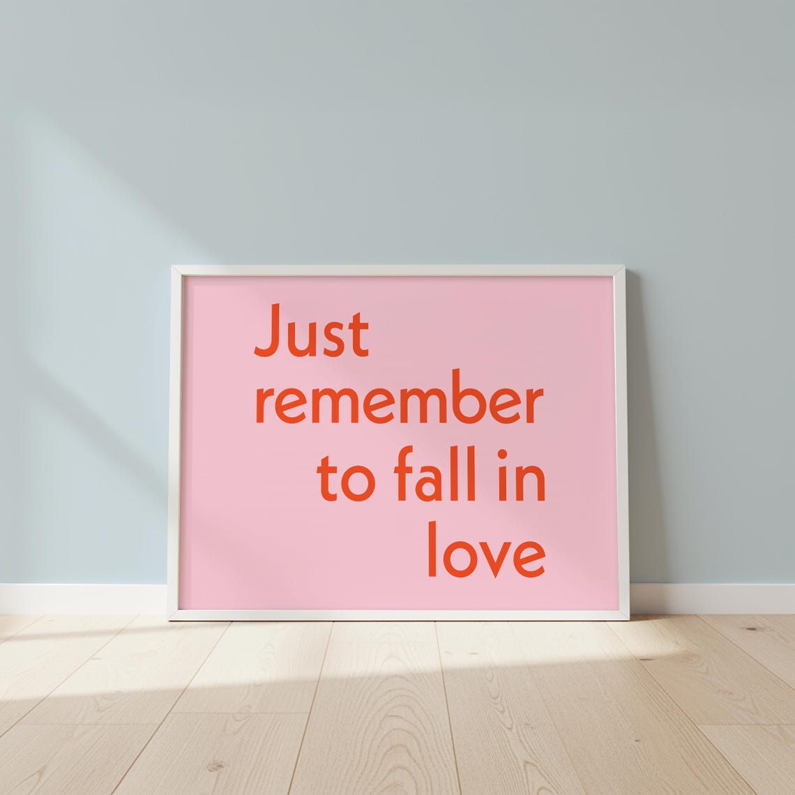 Just Remember To Fall In Love Pink Orange Retro Quote Poster