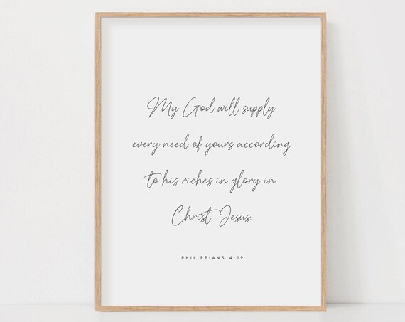 Philippians 4:19, My God Will Supply Every Need
