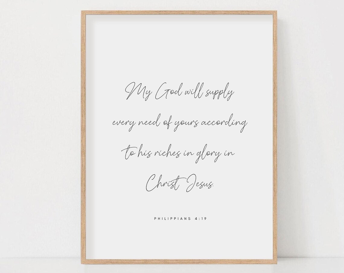 Philippians 4:19, My God Will Supply Every Need