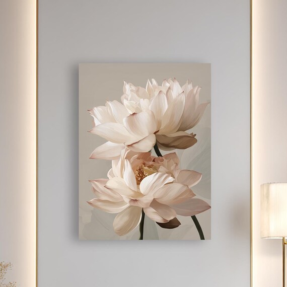 Elegant Blossom Canvas Wall Art Minimalist Floral Painting Serene Botanical Home Decor