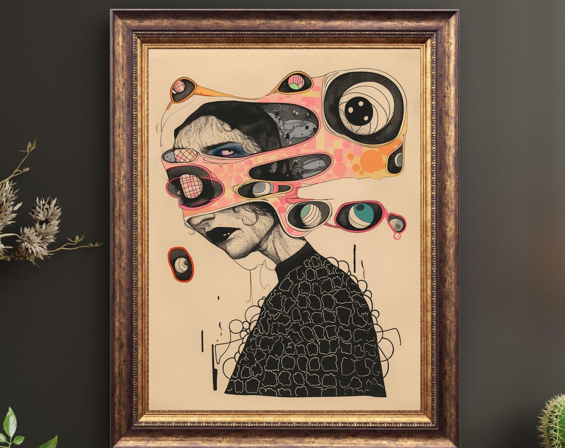 Grid Addiction No14 Unique Canvas Art Print