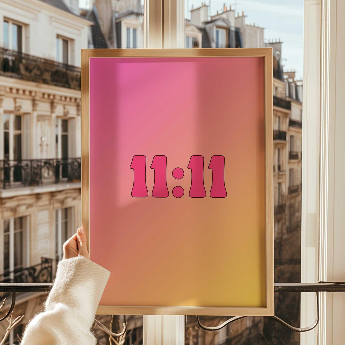Eleven Eleven Angel Number Retro Gradient Manifesting Poster - Image 4
