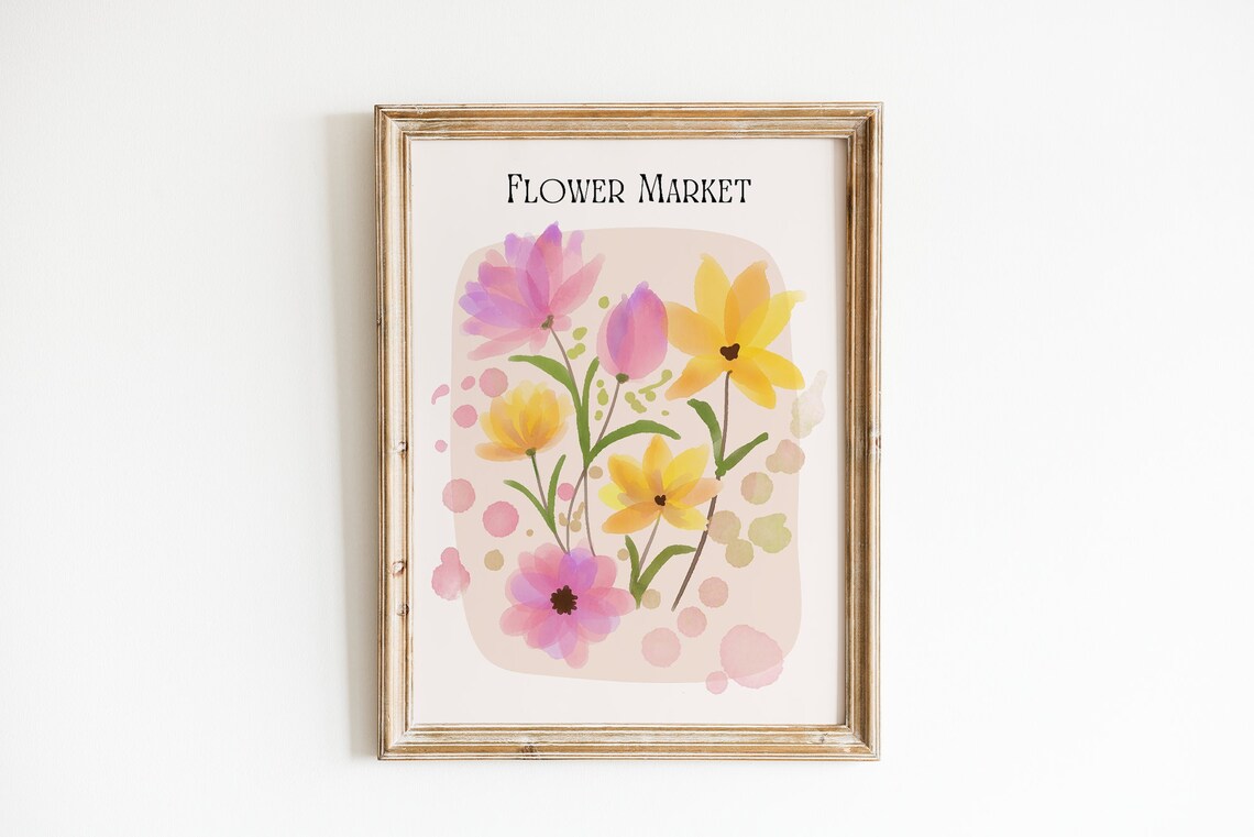 Flower Market Watercolor Art Print, Boho Spring Decor - Image 4