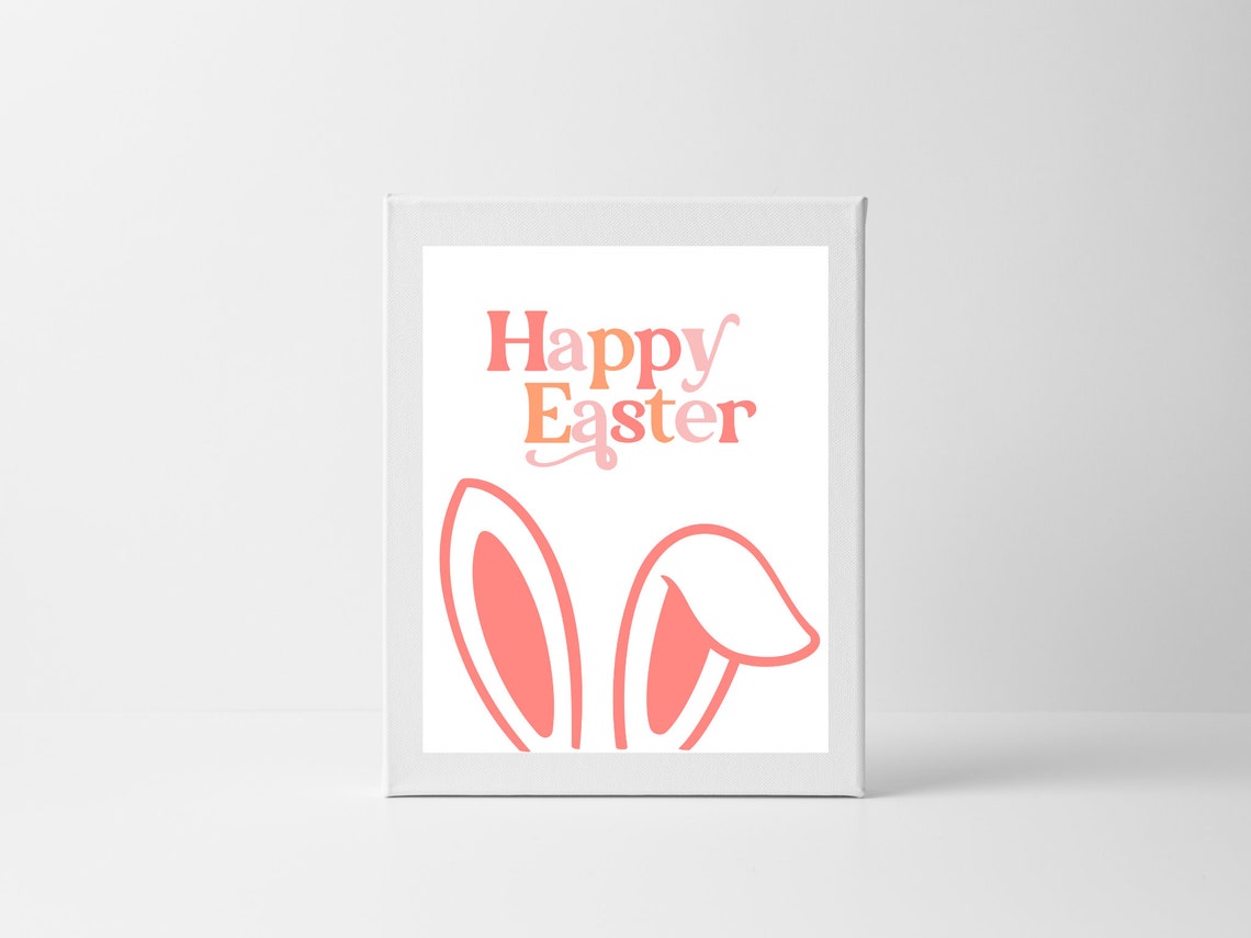 Happy Easter Bunny Ears Wall Art Print - Image 4