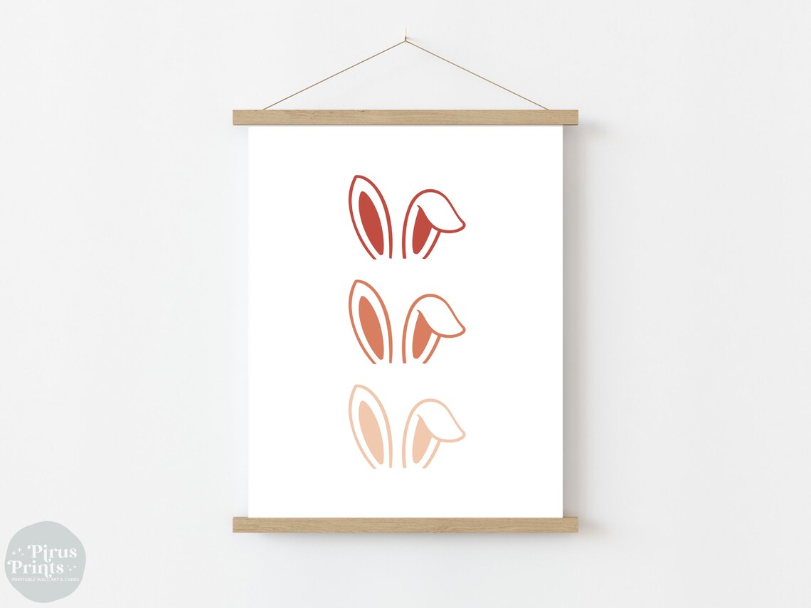 Easter Bunny Ears Art Print, Modern Easter Decor - Image 5