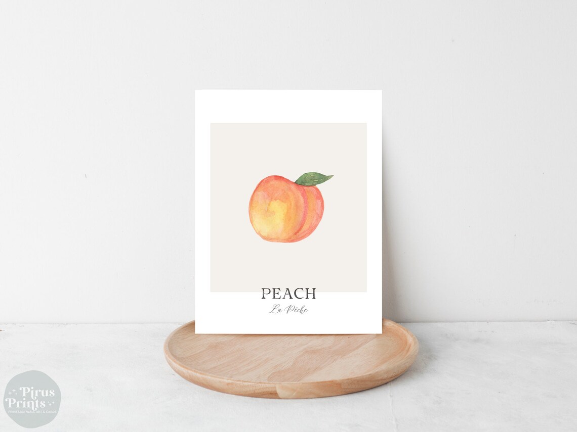 Peach Print, Watercolor Kitchen Wall Art - Image 2