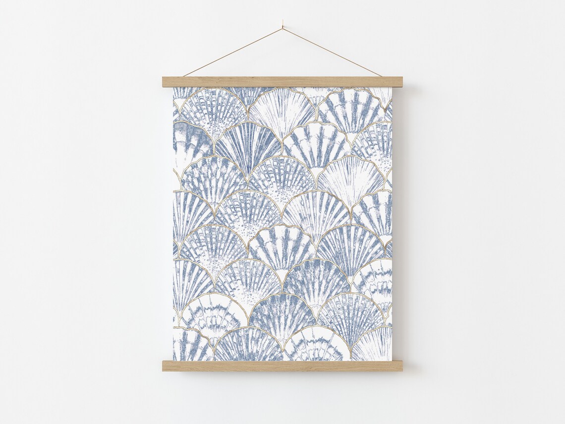 Seashell Pattern Art Print, Coastal Nursery Decor - Image 4