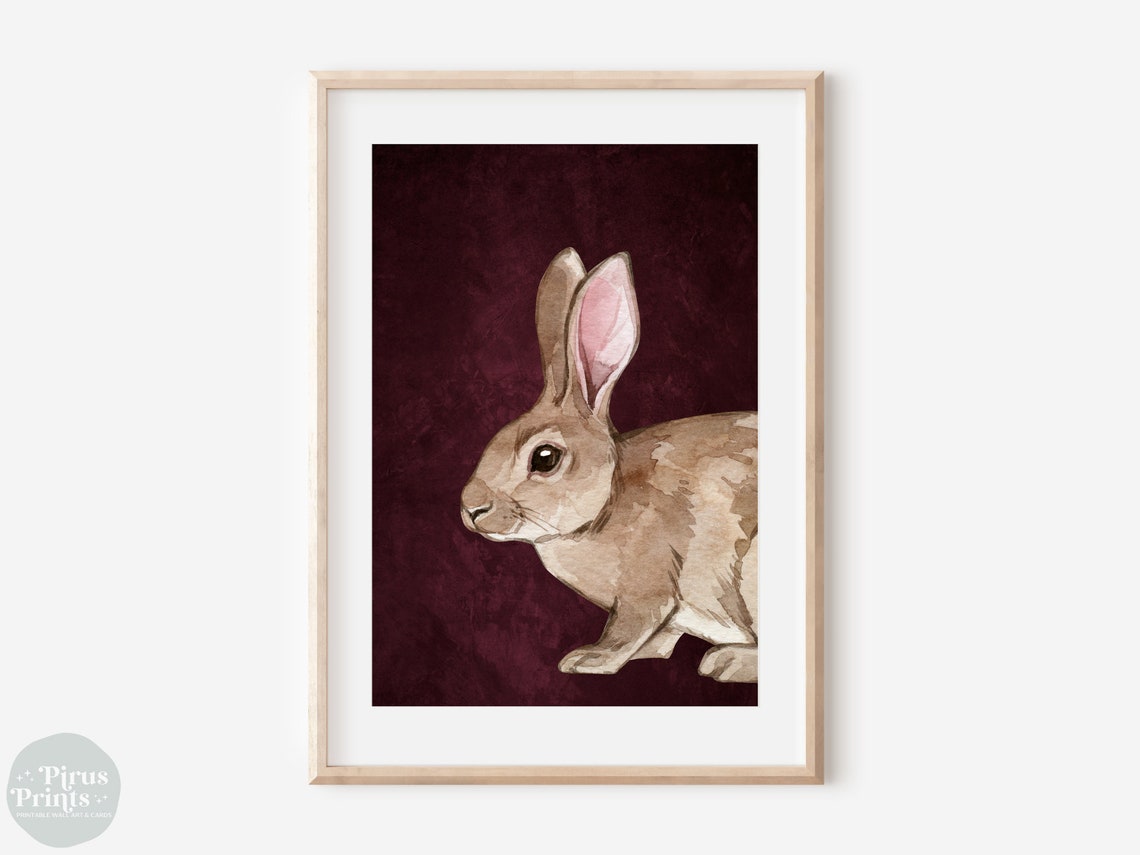 Rabbit Art Print, Rustic Easter Decor - Image 2