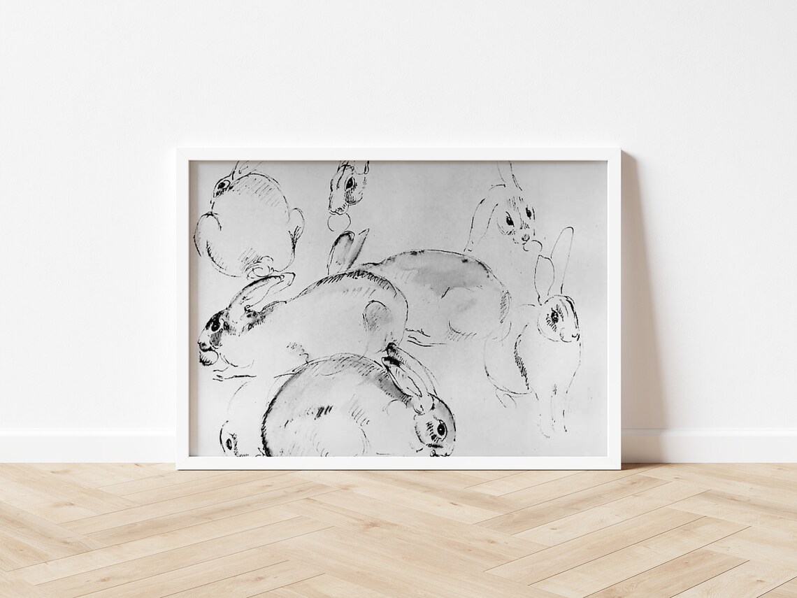 Vintage Easter Rabbit Sketch, Easter Bunny Art Print - Image 5