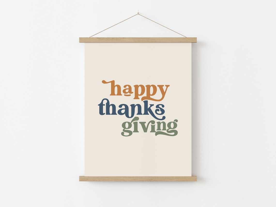 Happy Thanksgiving Retro Boho Poster, Holiday Wall Art - Image 5