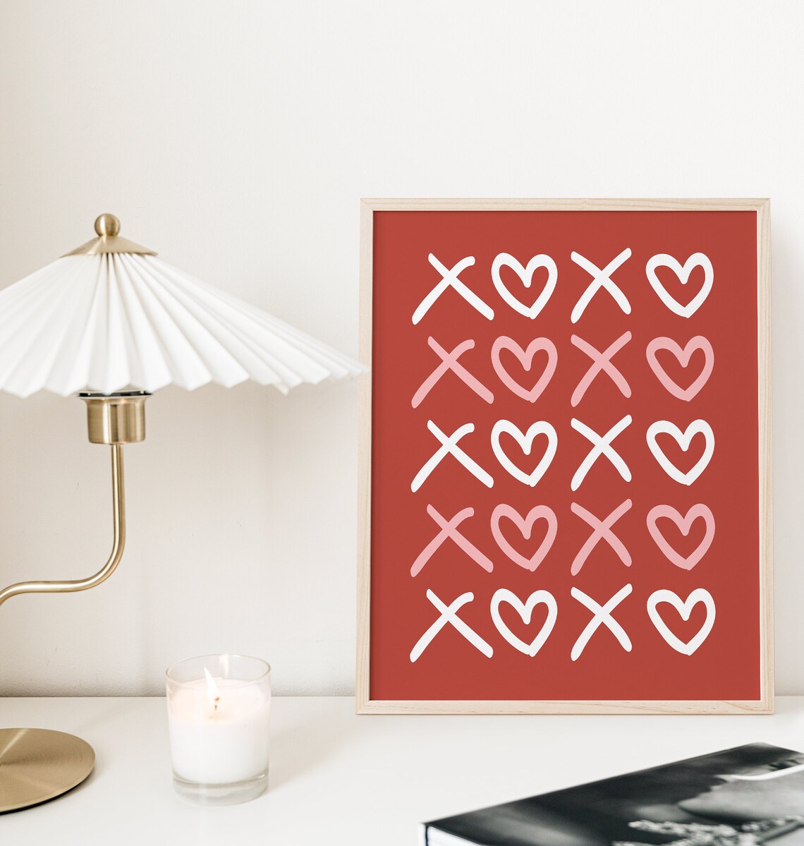 Xoxo Valentines Day Hugs Kisses Wall Art Print
