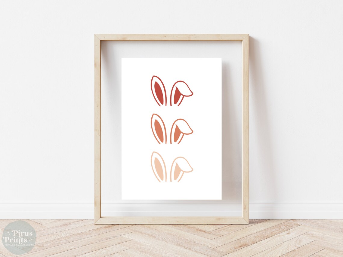 Easter Bunny Ears Art Print, Modern Easter Decor - Image 3