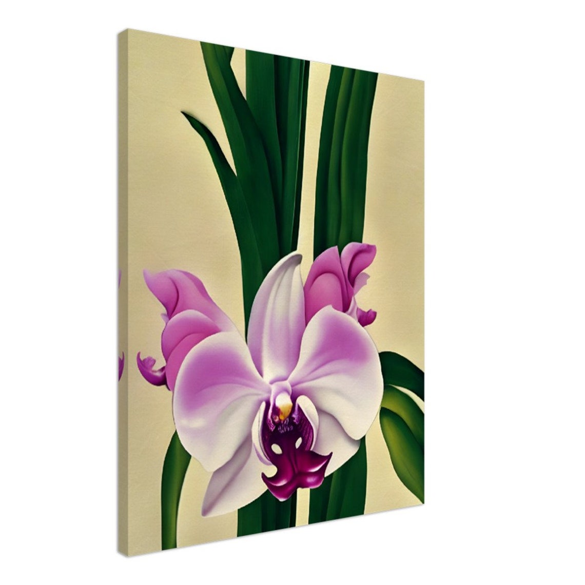 Pink Phalaenopsis Orchid Cream Botanical Flower Elegant Art Poster - Image 2