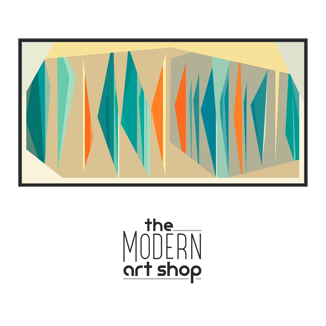 Mid Century Geometric Abstract Art Print, Panoramic - Image 4