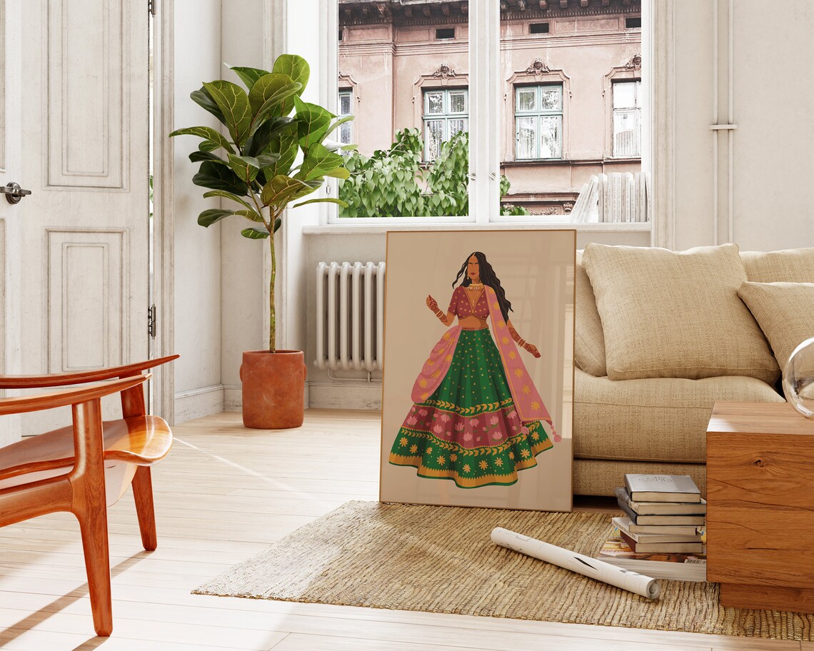 Desi Art Indian Wedding Sangeet Wall Art - Image 2