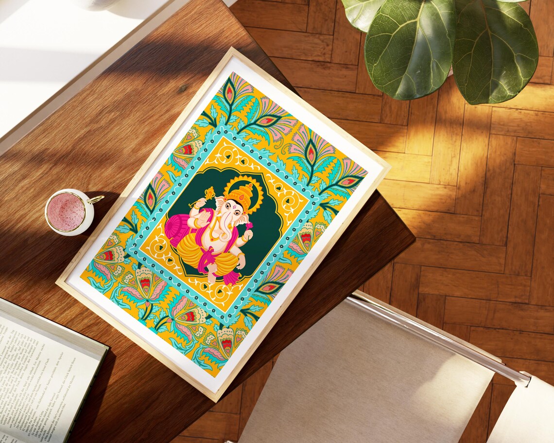 Ganapati Bappa Lord Ganesha Art Print, Hindu Art - Image 4
