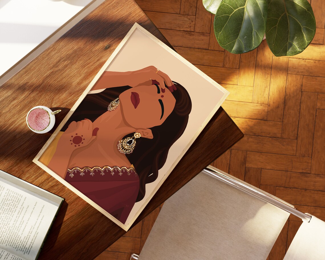 South Asian Woman In Saree - Desi Art - Image 2