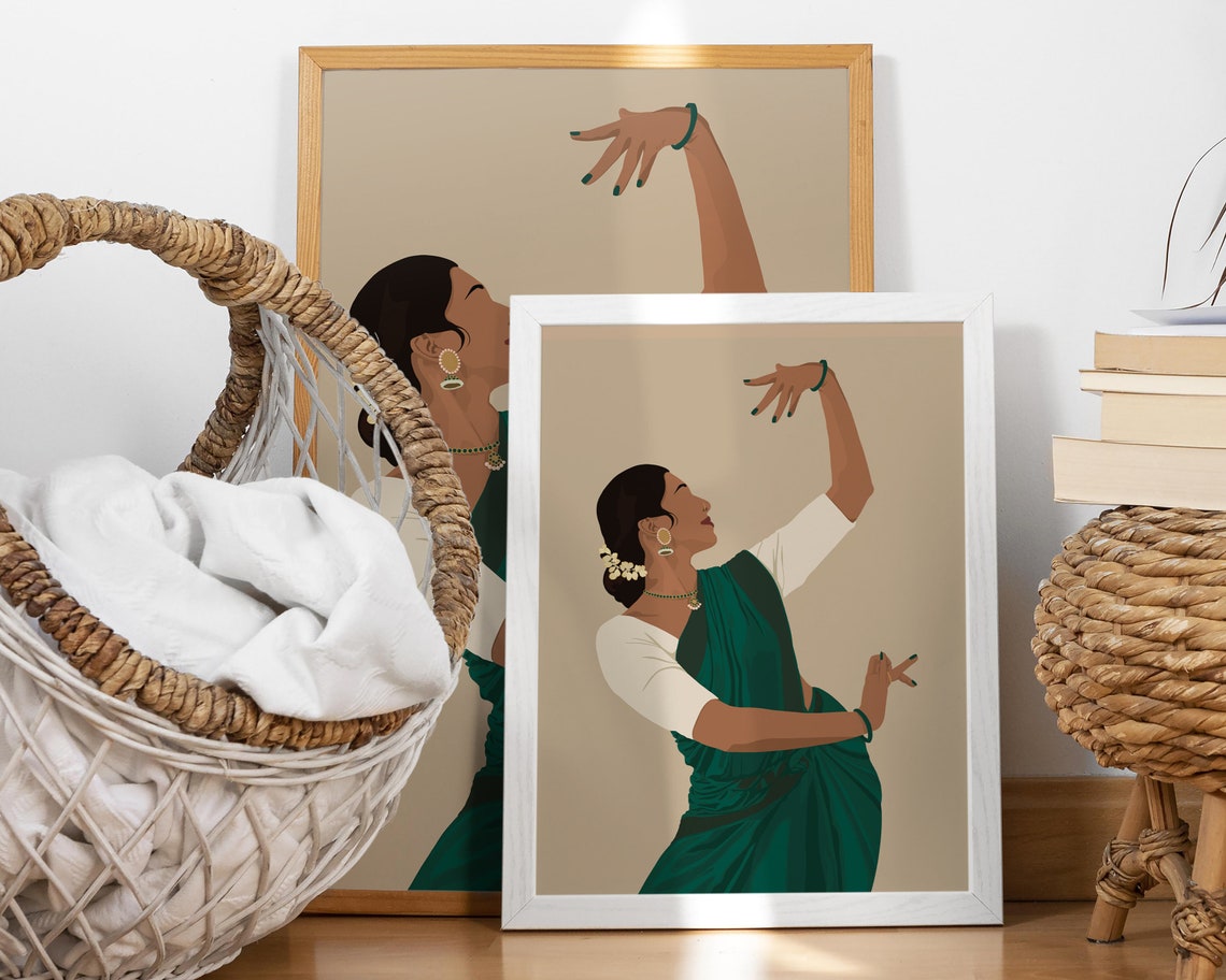 Bharatanatyam Indian Dancer Art Print, South Asian Portrait - Image 2