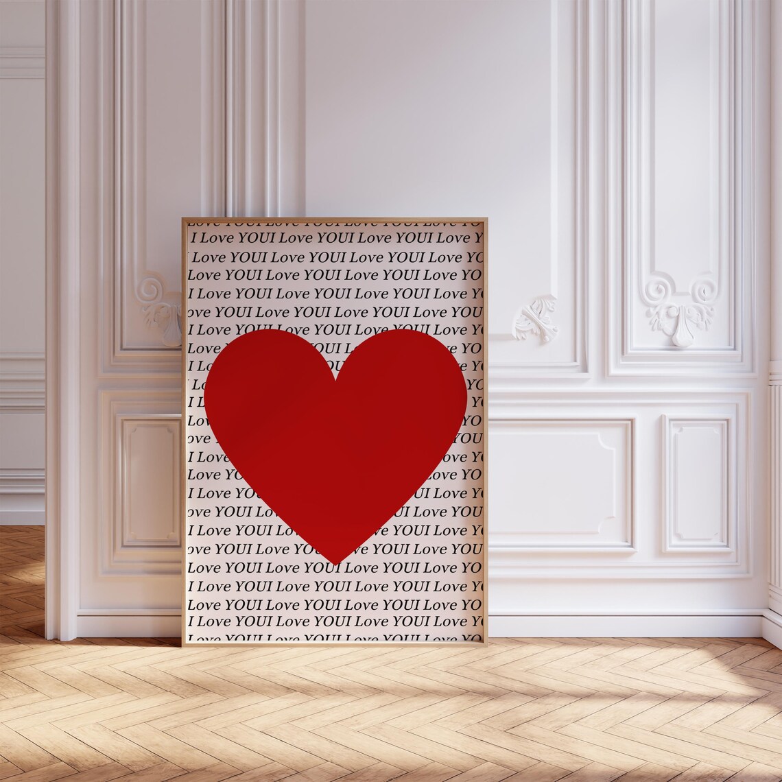 Big Red Heart, Romantic Love Typography Poster - Image 2