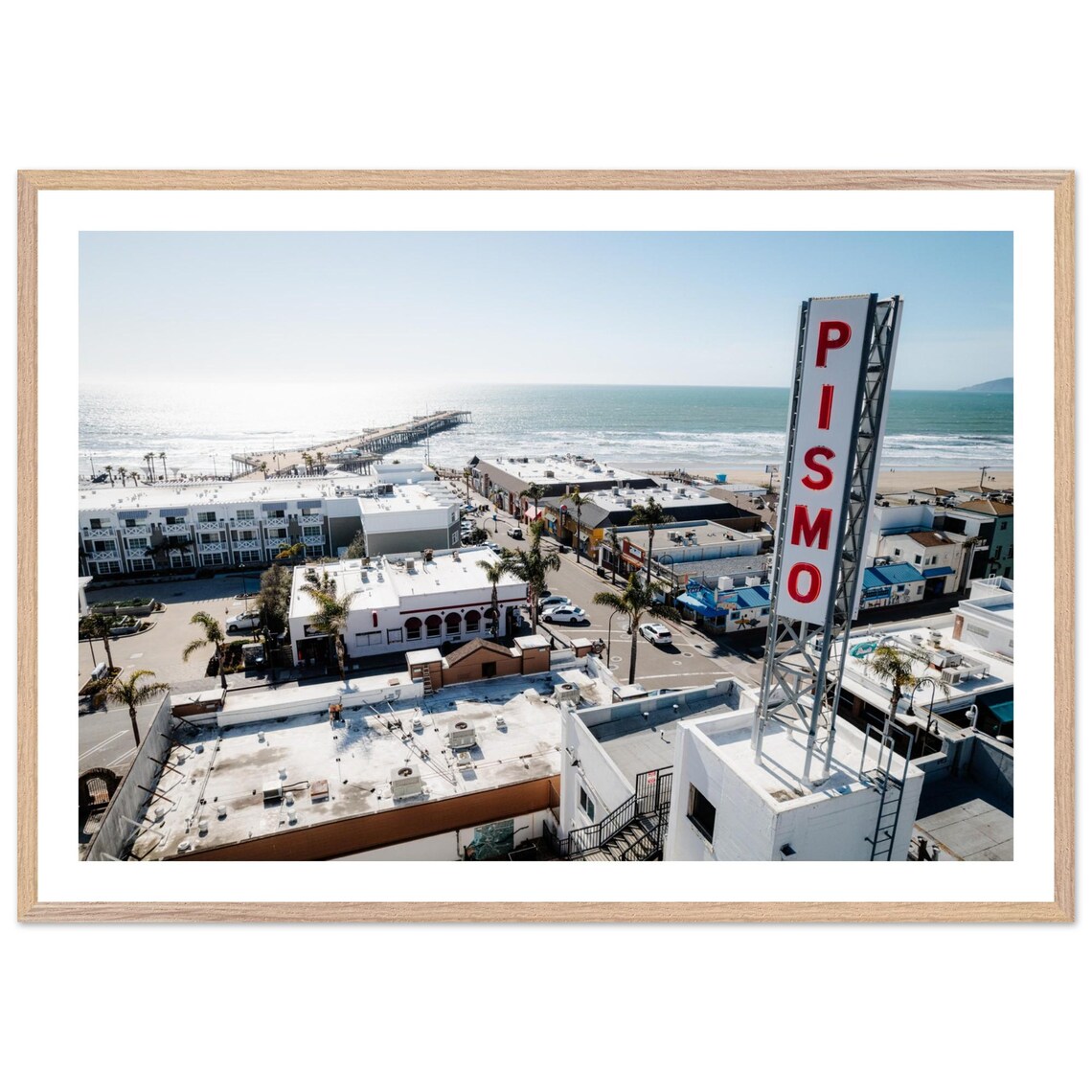 Pismo Beach California Vintage Sign Surf Town Photography Poster
