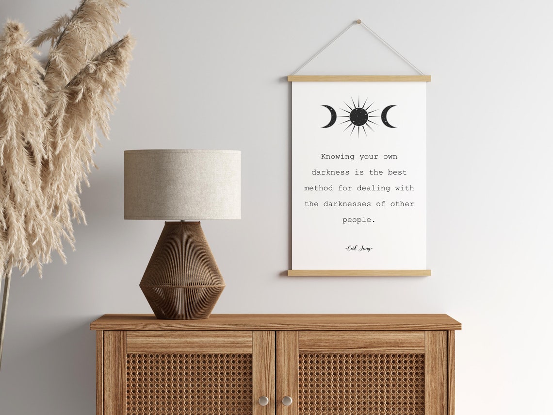 Carl Jung Knowing Your Own Darkness Quote with Moon Phases Print - Image 3