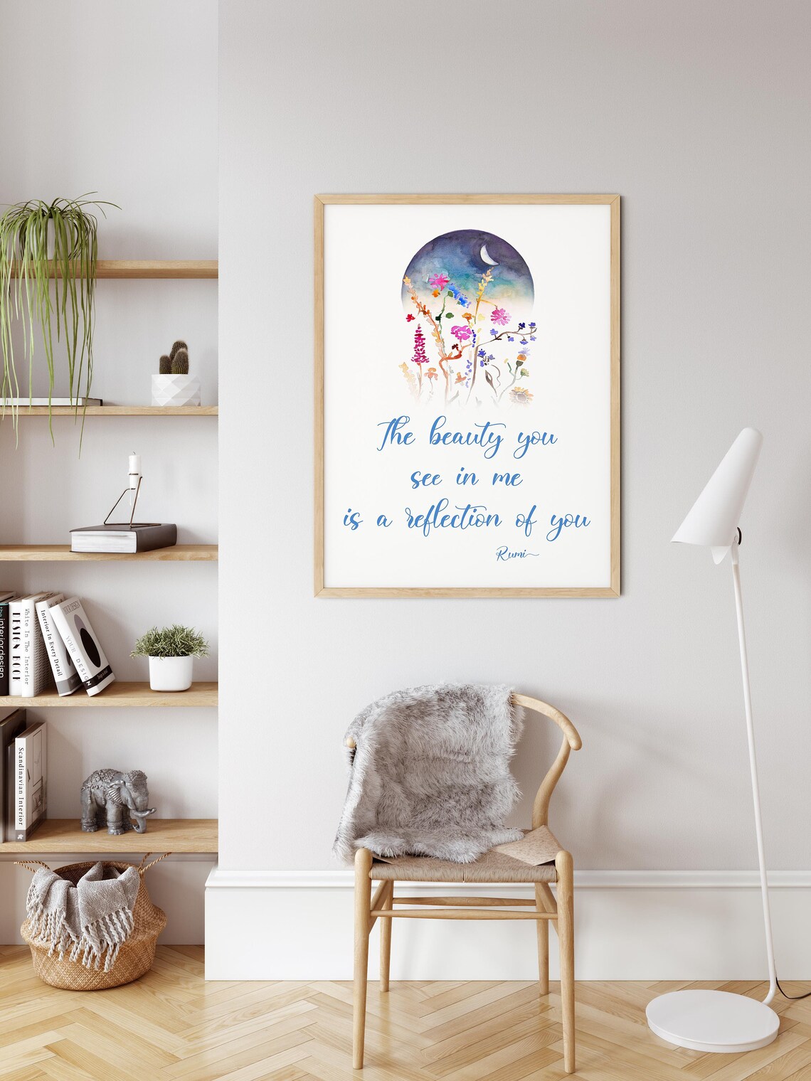 Rumi Quote The Beauty You See In Me Watercolor Floral Poster - Image 3
