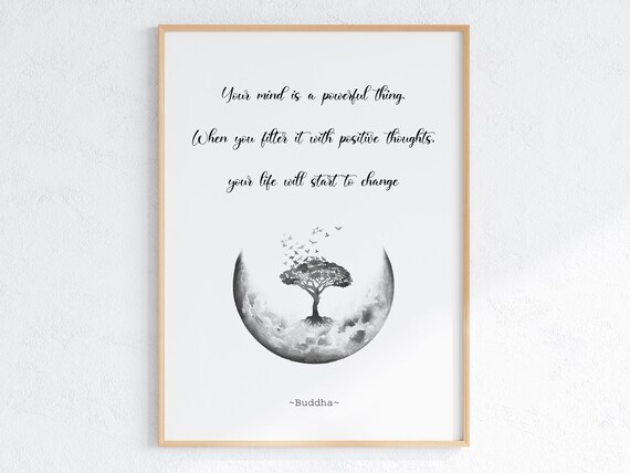 Your Mind Is Powerful Positive Thoughts Buddha Wisdom Quote Poster