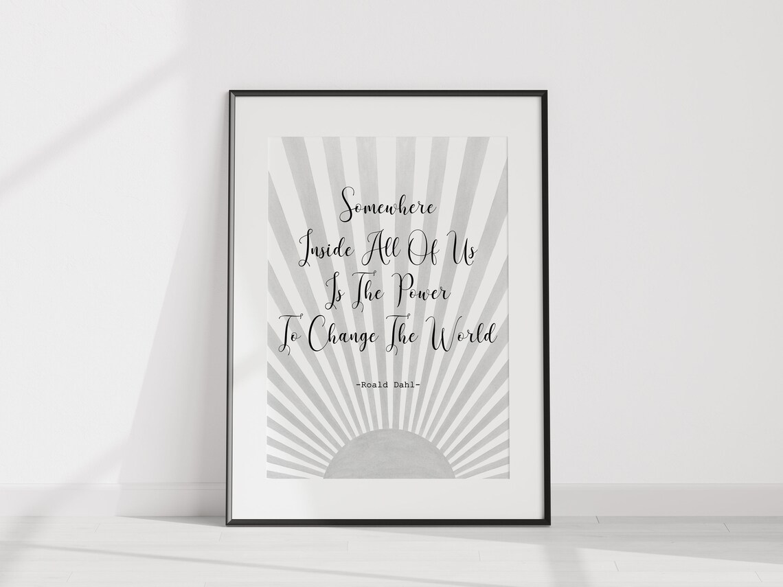 Roald Dahl Power to Change the World Quote Poster with Sunburst - Image 3