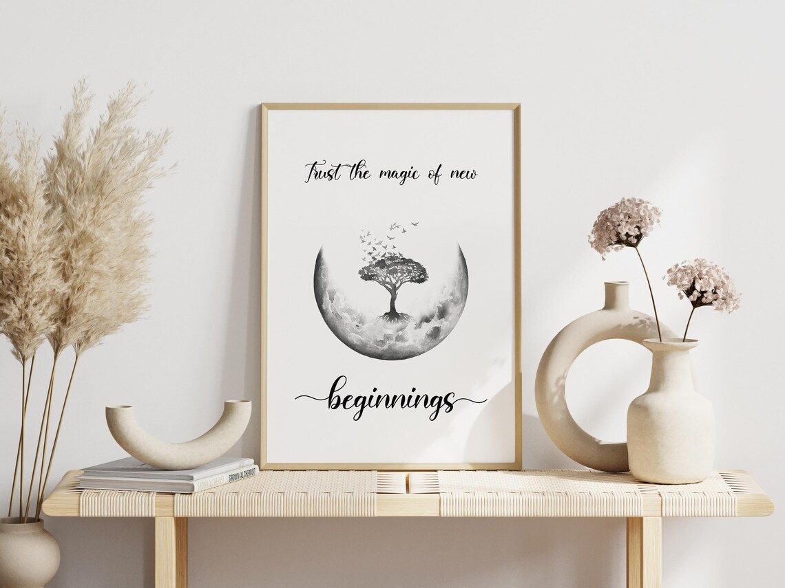 Trust The Magic Of New Beginnings Quote Art Print - Image 3