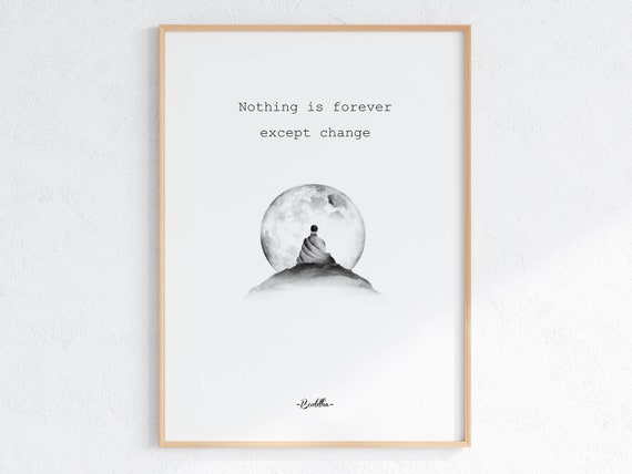 Encouraging Quote Print Buddha Wall Art Motivational Poster Positive Quote About Change Growth Mindset