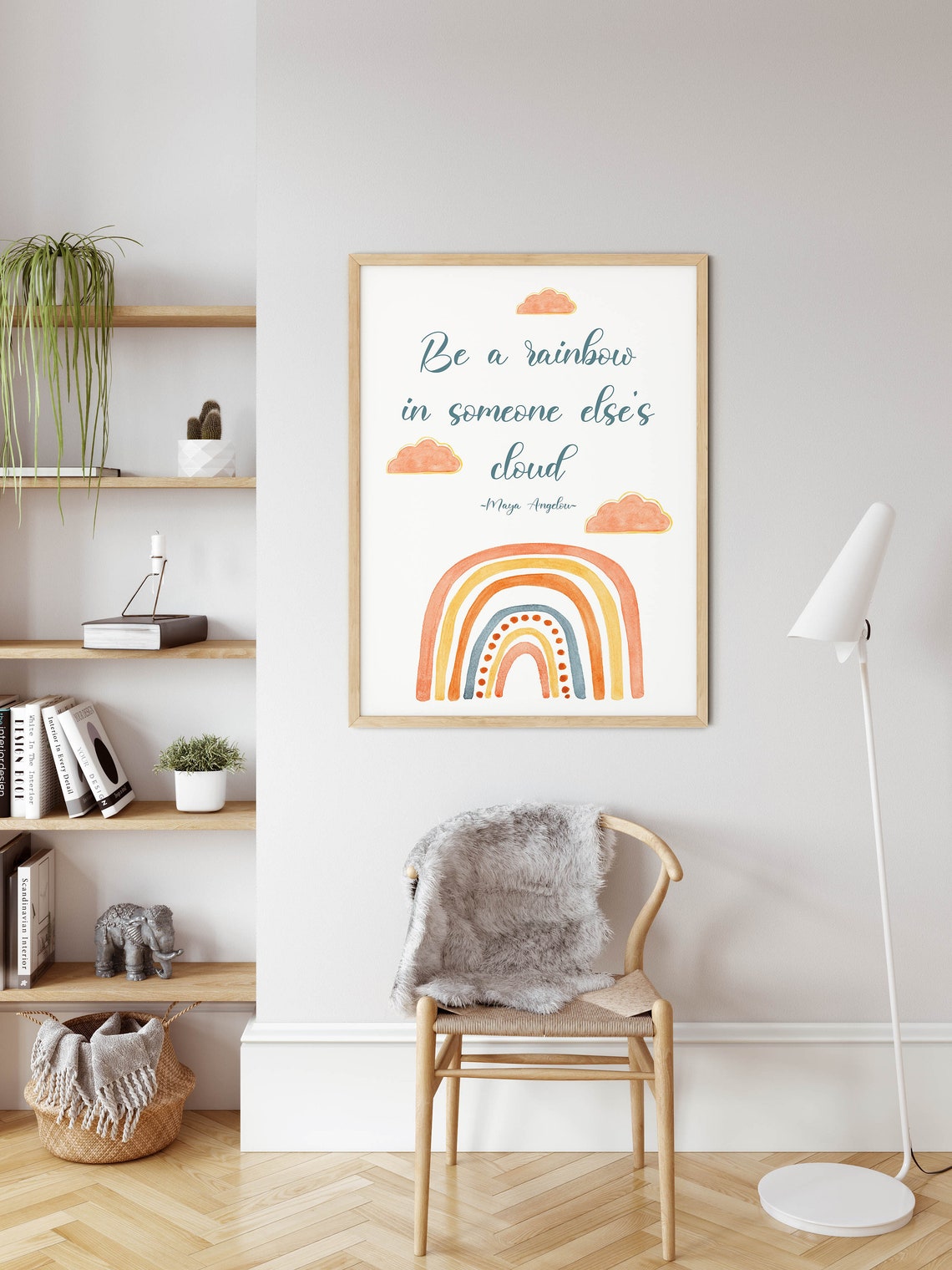 Be A Rainbow In Someone Else's Cloud Maya Angelou Kids Poster - Image 3