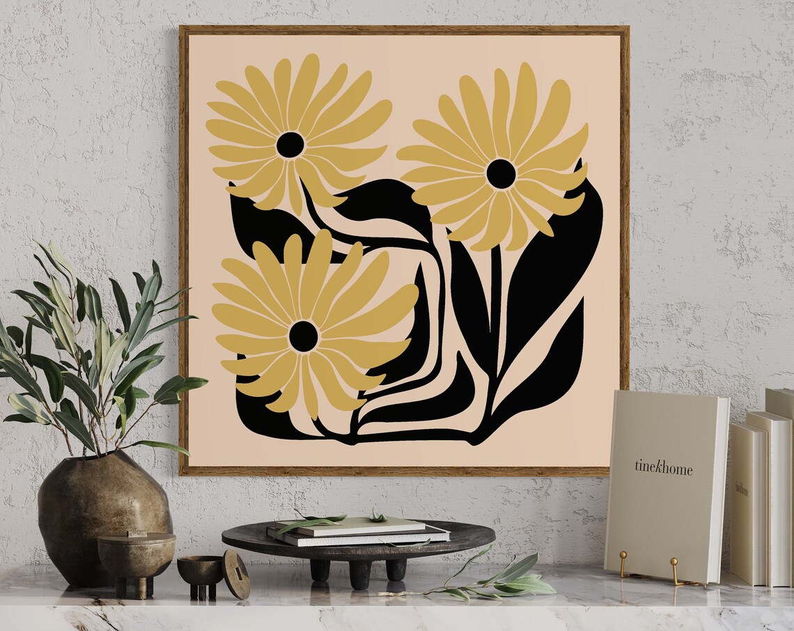 Botanical Print, Minimal Floral Illustration Poster