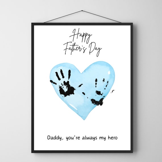 Fathers Day Footprint Craft Diy First Fathers Day Handprint Art Craft Keepsake Creative Footprint Art Designs For Fathers Day