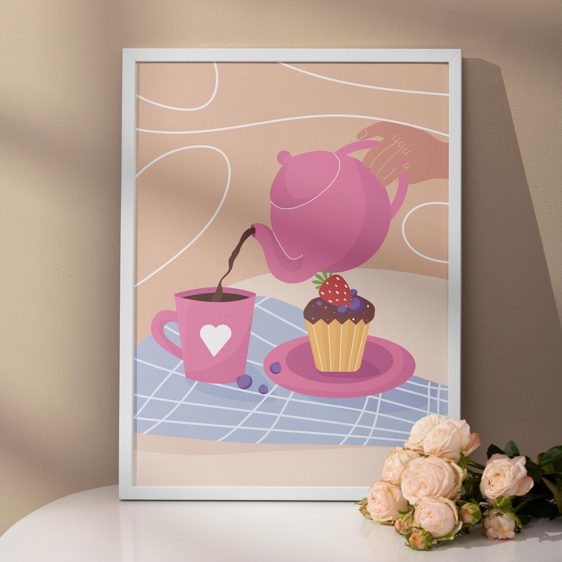 Modern Food Poster, Vibrant Kitchen Decor