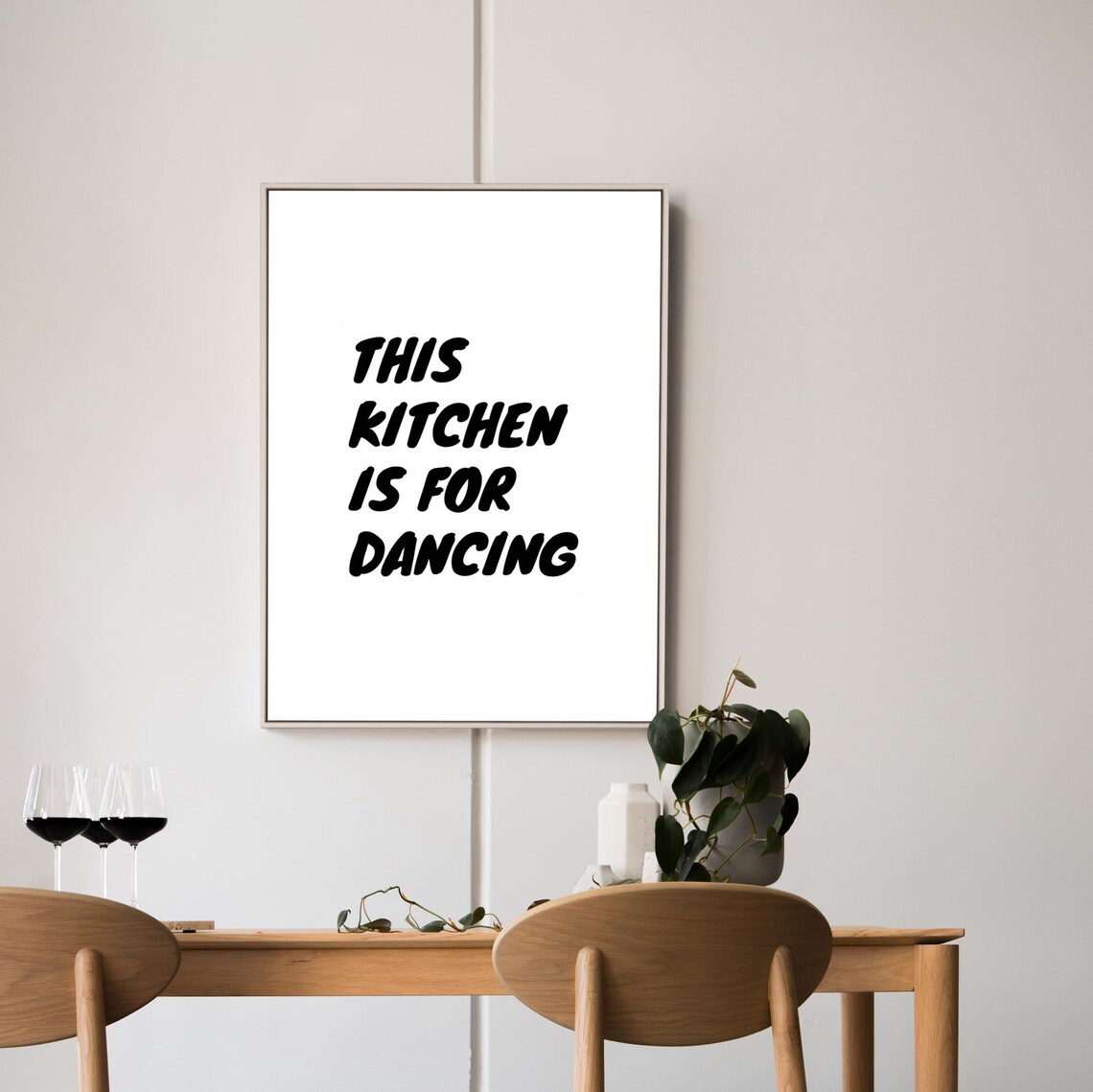 This Kitchen Is For Dancing Bold Black Typography Minimal Poster - Image 2