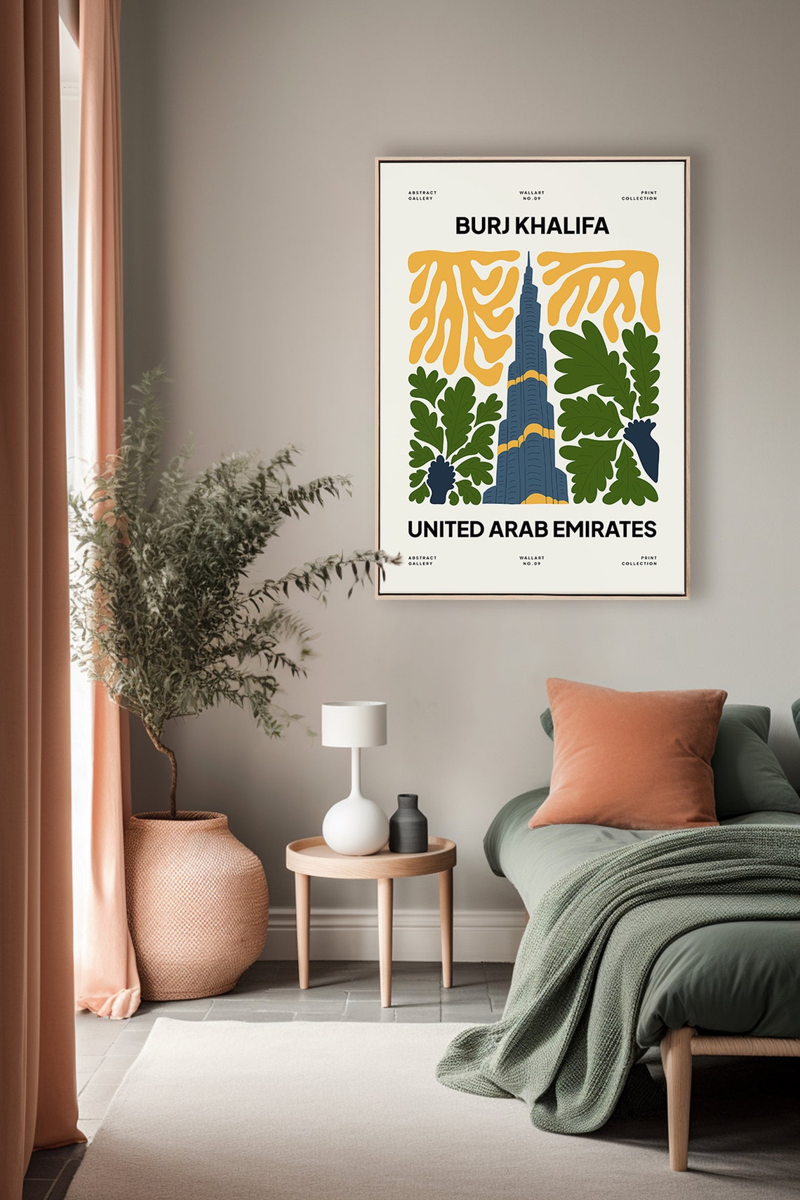 Burj Khalifa UAE Abstract Botanical Gallery Style Art Poster - Image 3