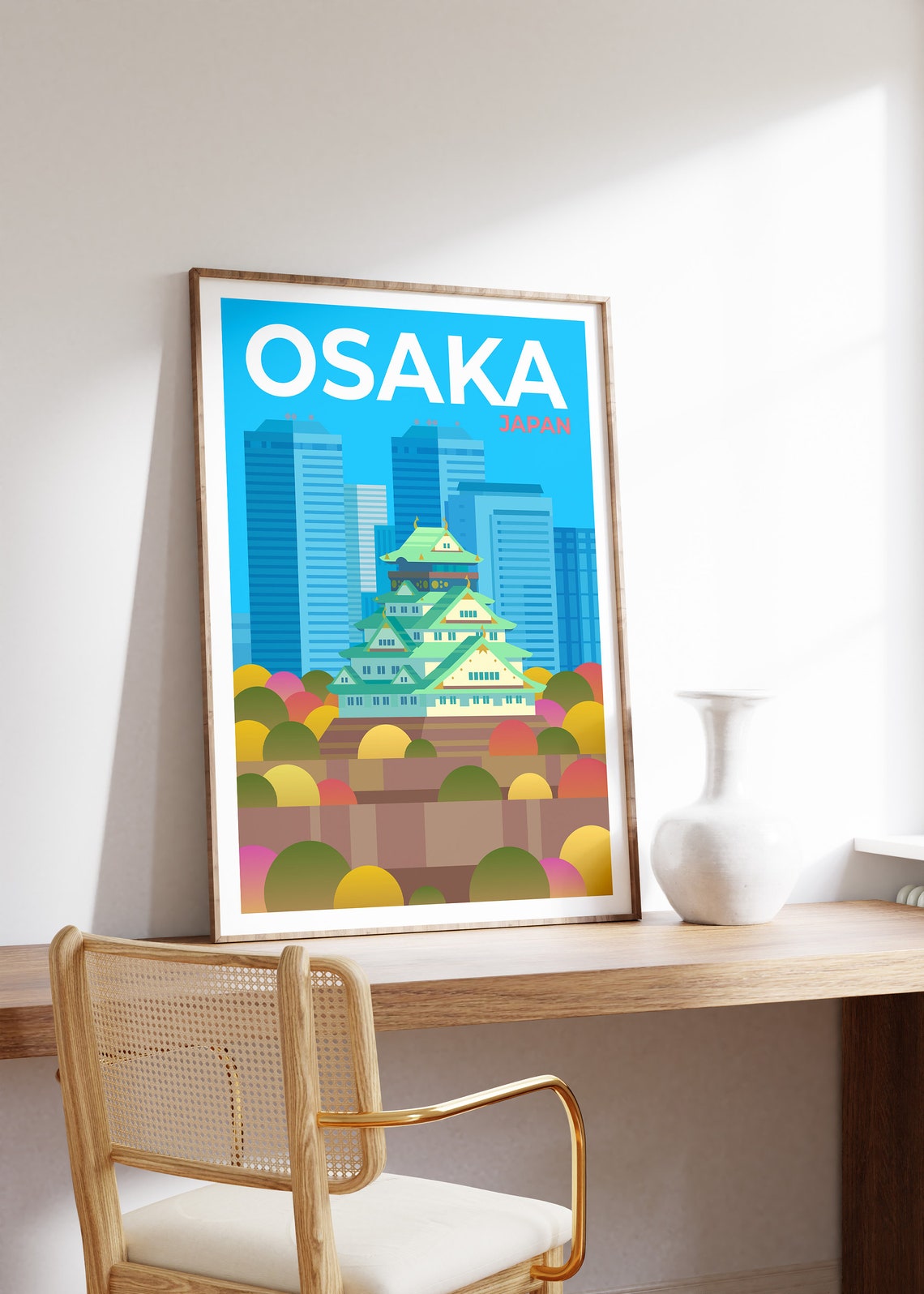 Osaka Japan Travel Poster Osaka Japan Gallery Wall Art Osaka Japan Travel Print Osaka Japan Wanderlust Poster Osaka Travel Illustration - Image 5