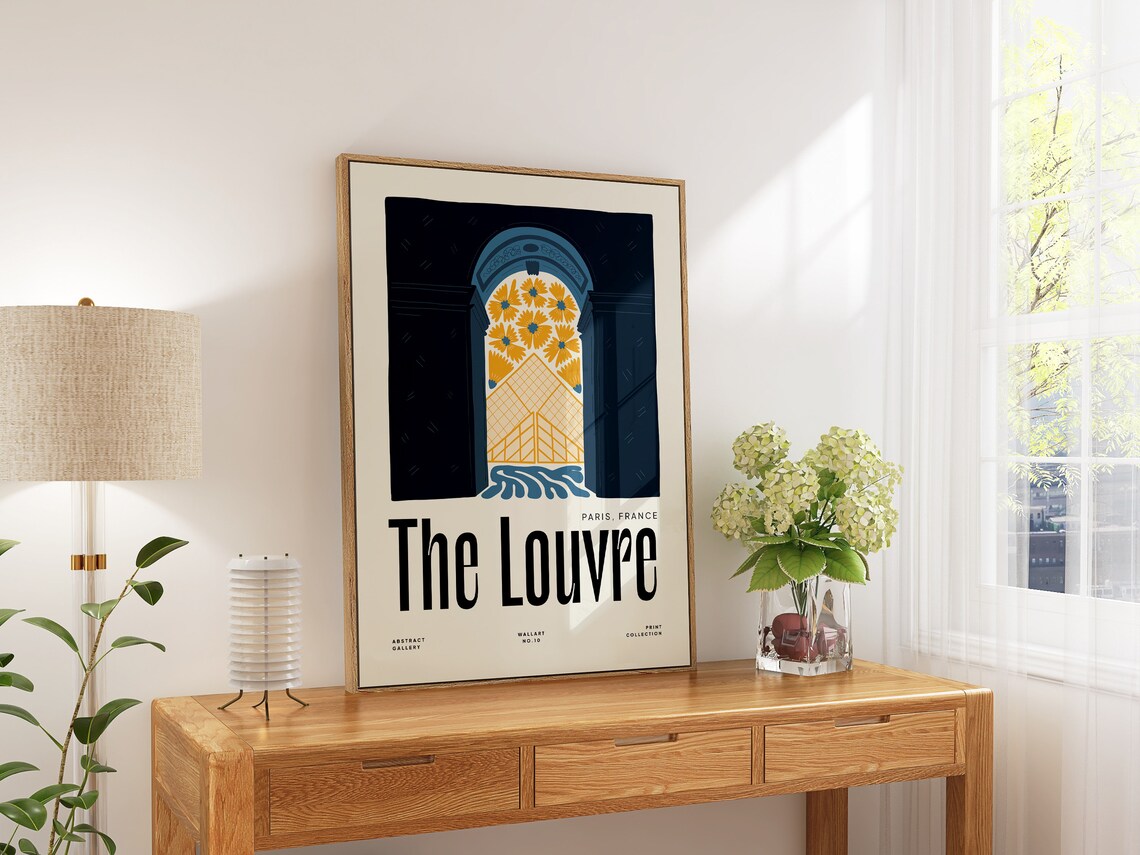 The Louvre Paris France Pyramid Arch Abstract Art Wall Poster - Image 5