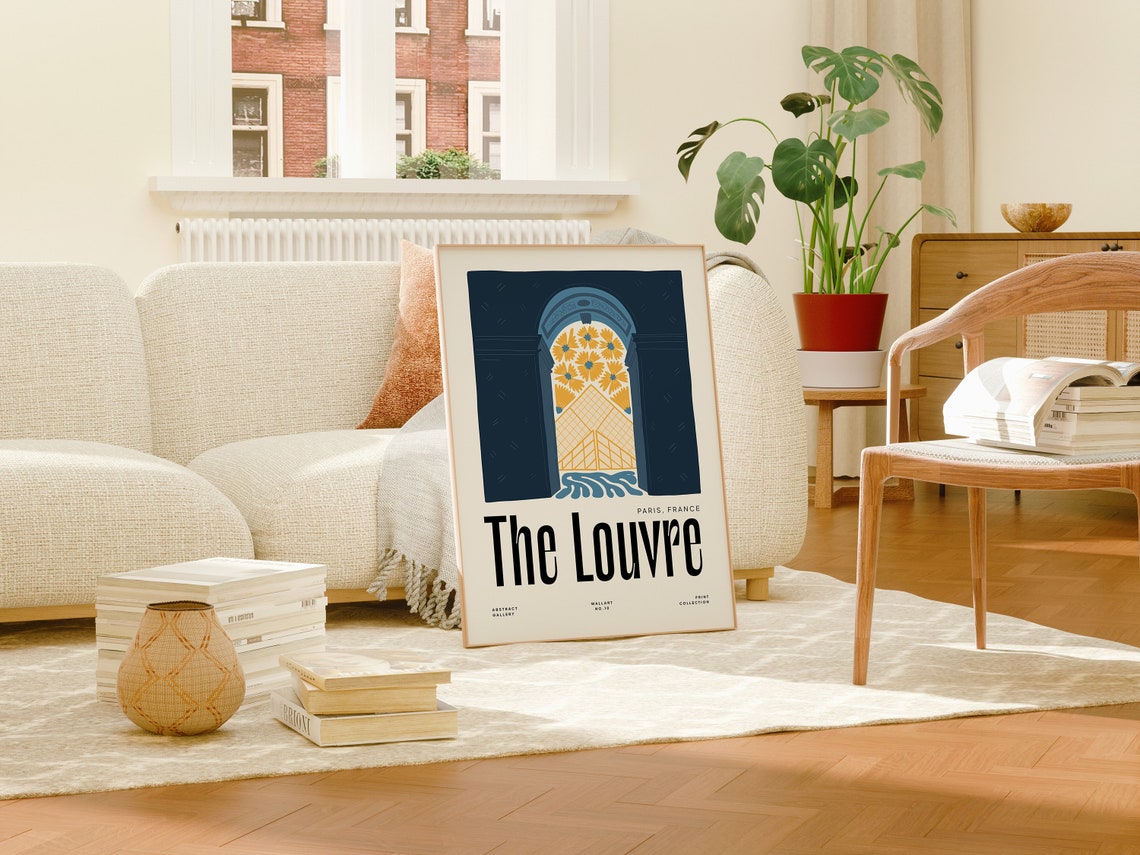 The Louvre Paris Poster The Louvre Paris France Print The Louvre Travel Paris Poster The Louvre Exhibition The Louvre Paris Trendy Art - Image 4