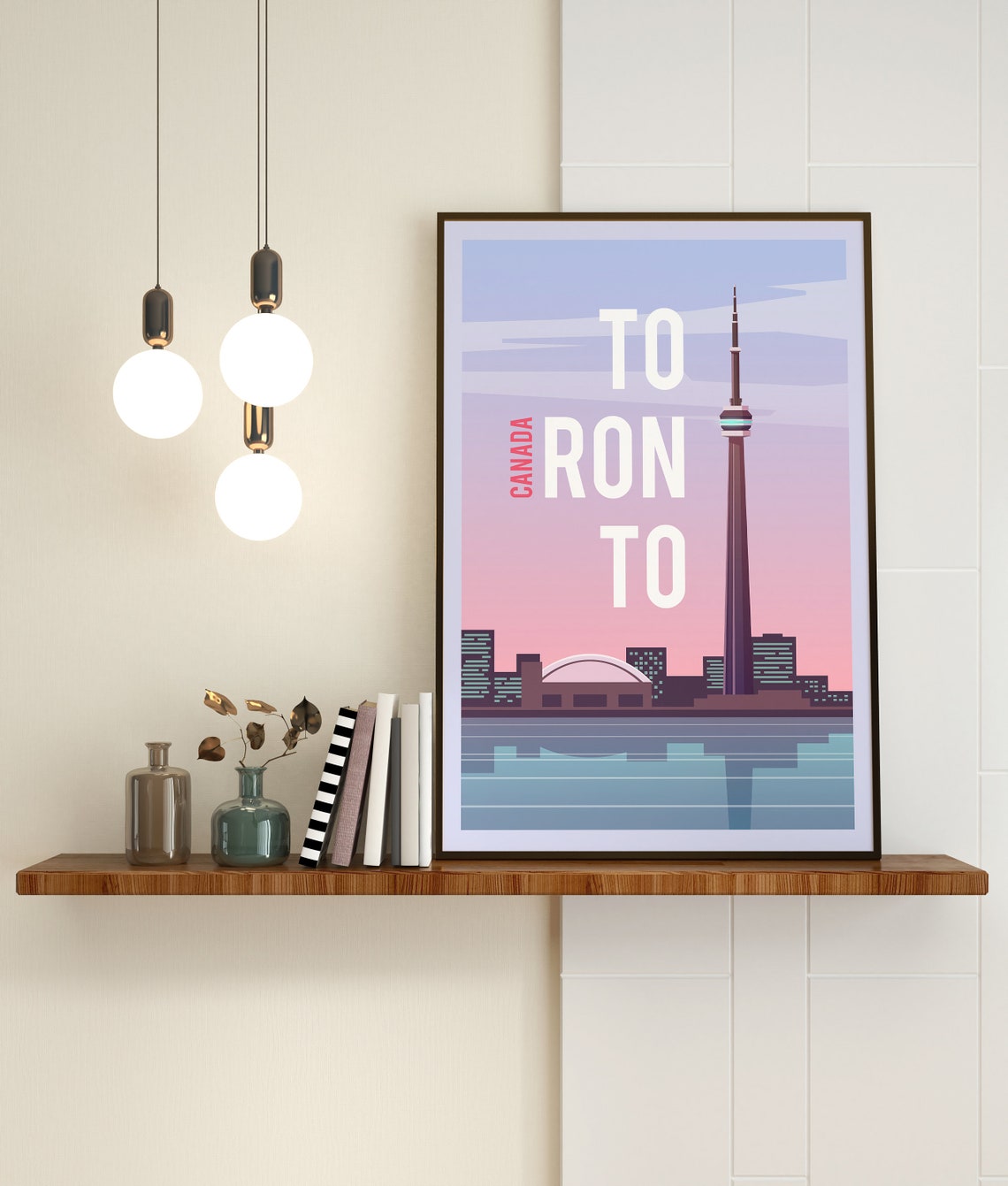 Toronto CN Tower Canada Pink Sunset Skyline Cityscape Travel Poster - Image 3