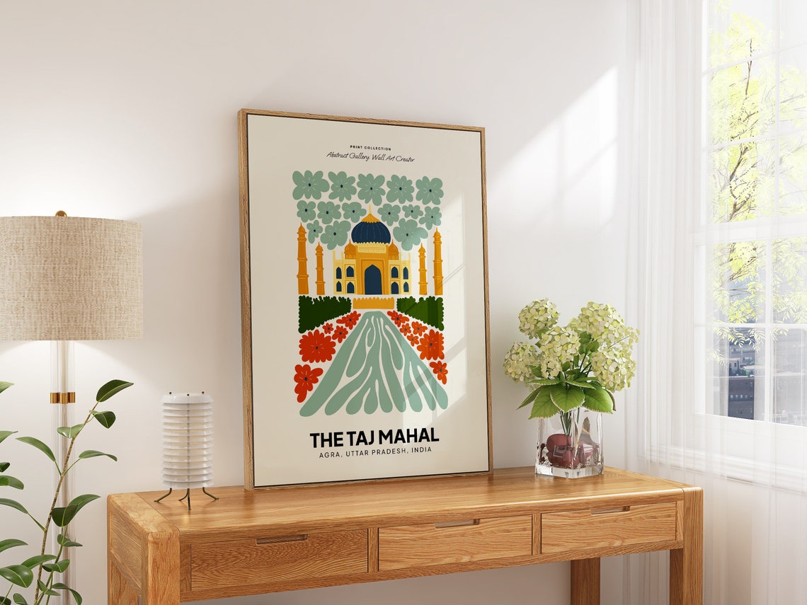 The Taj Mahal India Abstract Gallery Print Agra Floral Artwork - Image 5