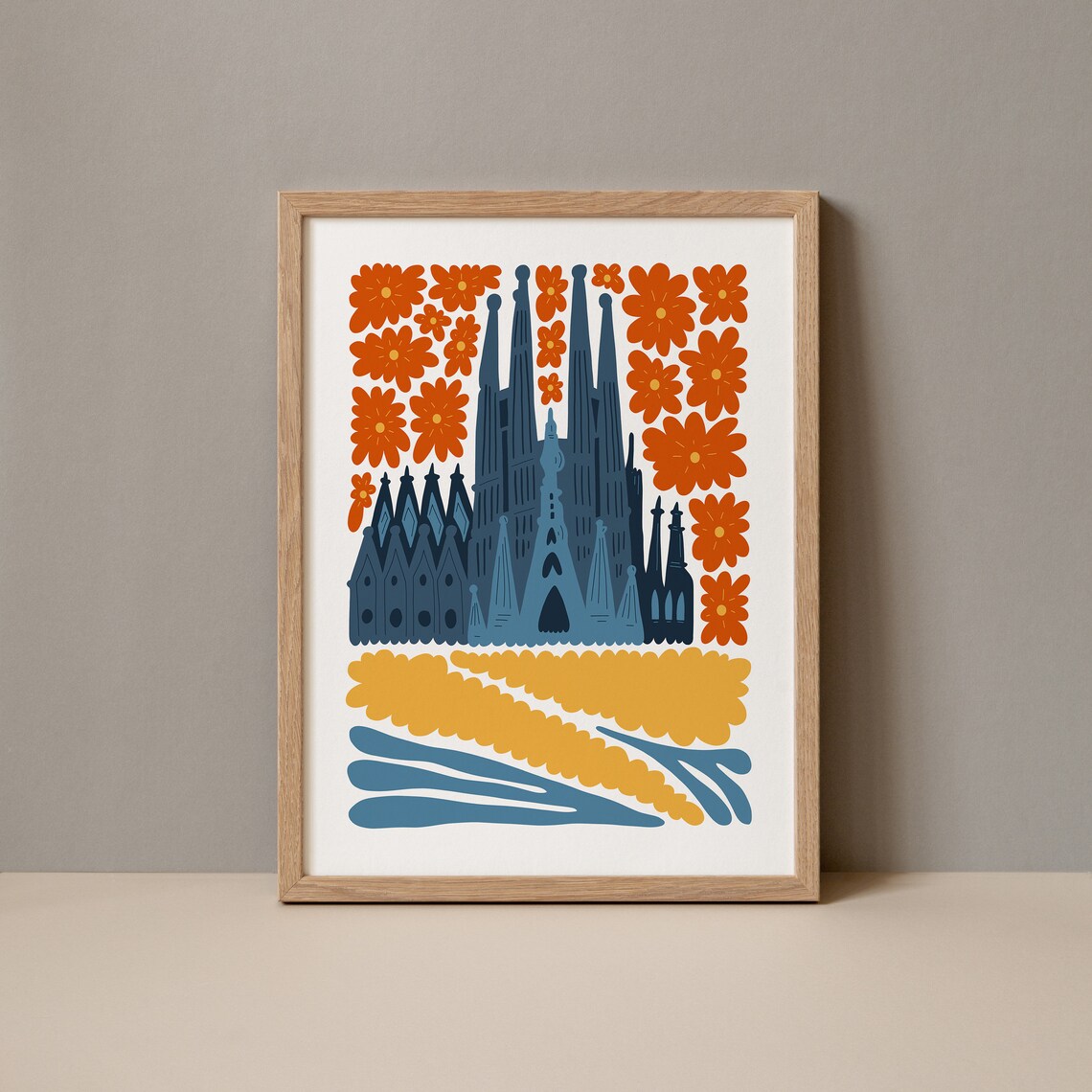 Sagrada Familia Barcelona Floral Abstract Church Art Wall Poster