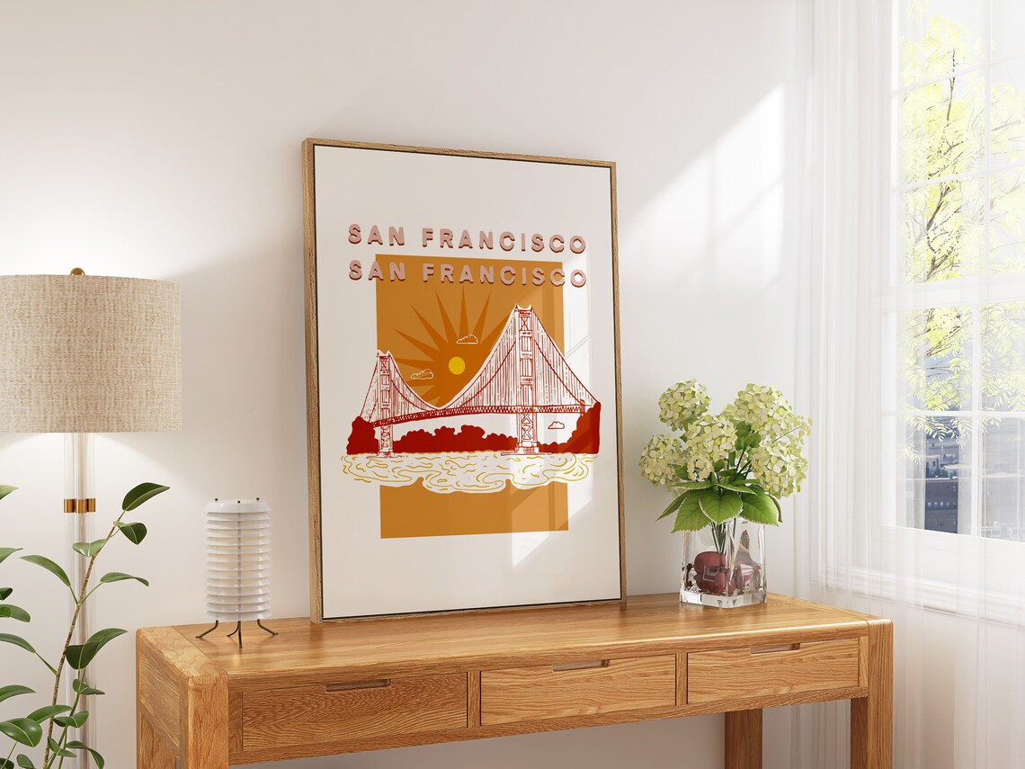 San Francisco Illustration Art Print, Colorful Travel Poster - Image 5