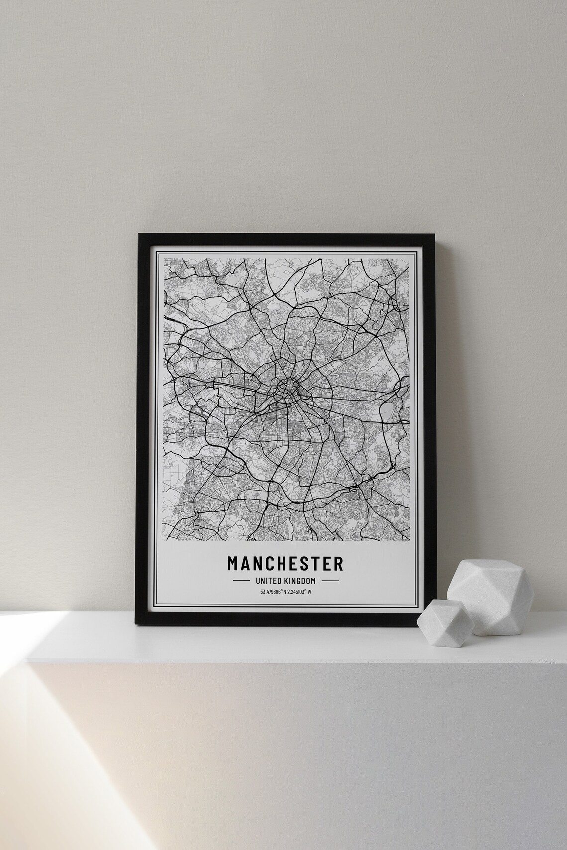 Manchester, UK Map Art Print, City Road Map - Image 3