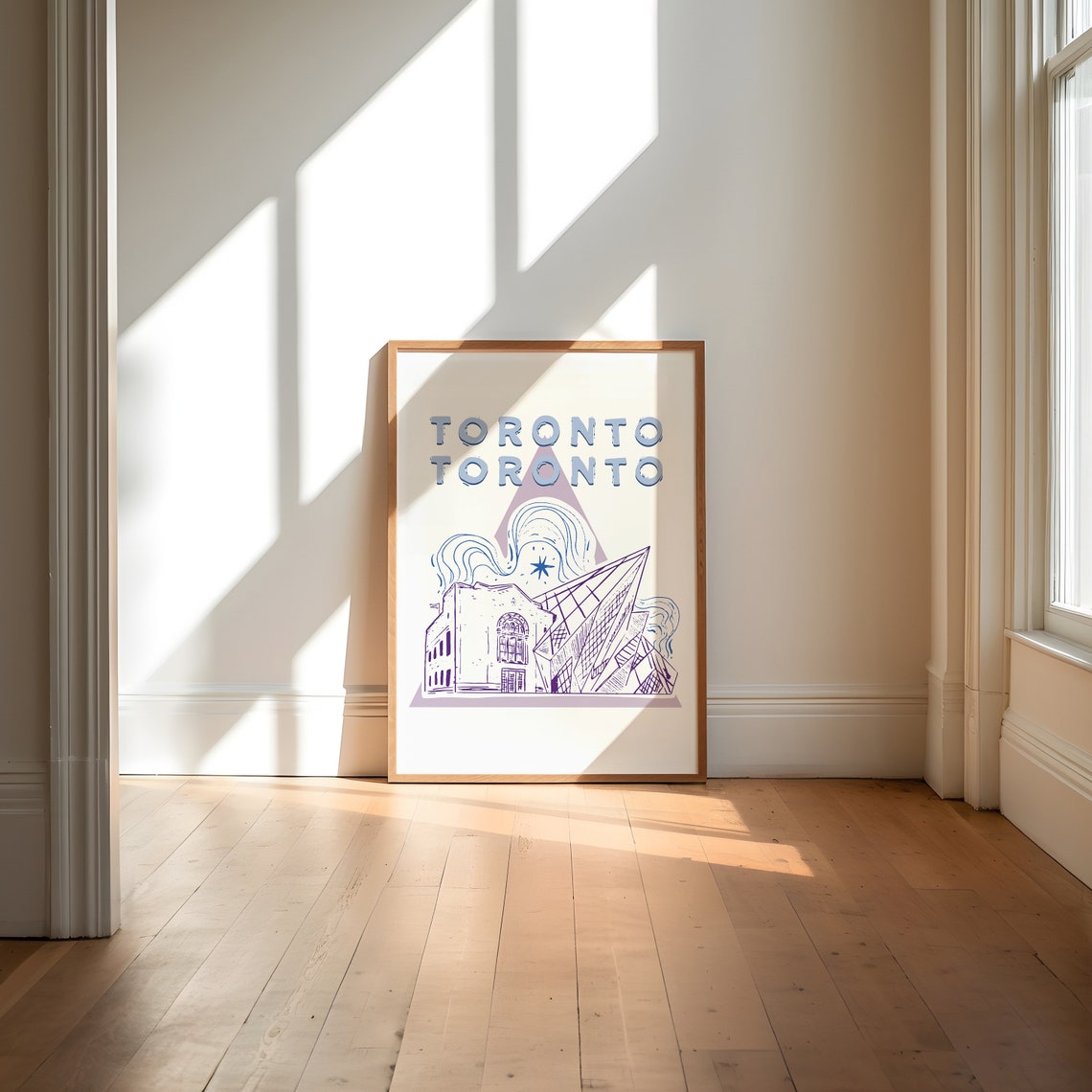 Toronto Canada Purple Line Art Historic Building Sketch Poster - Image 2