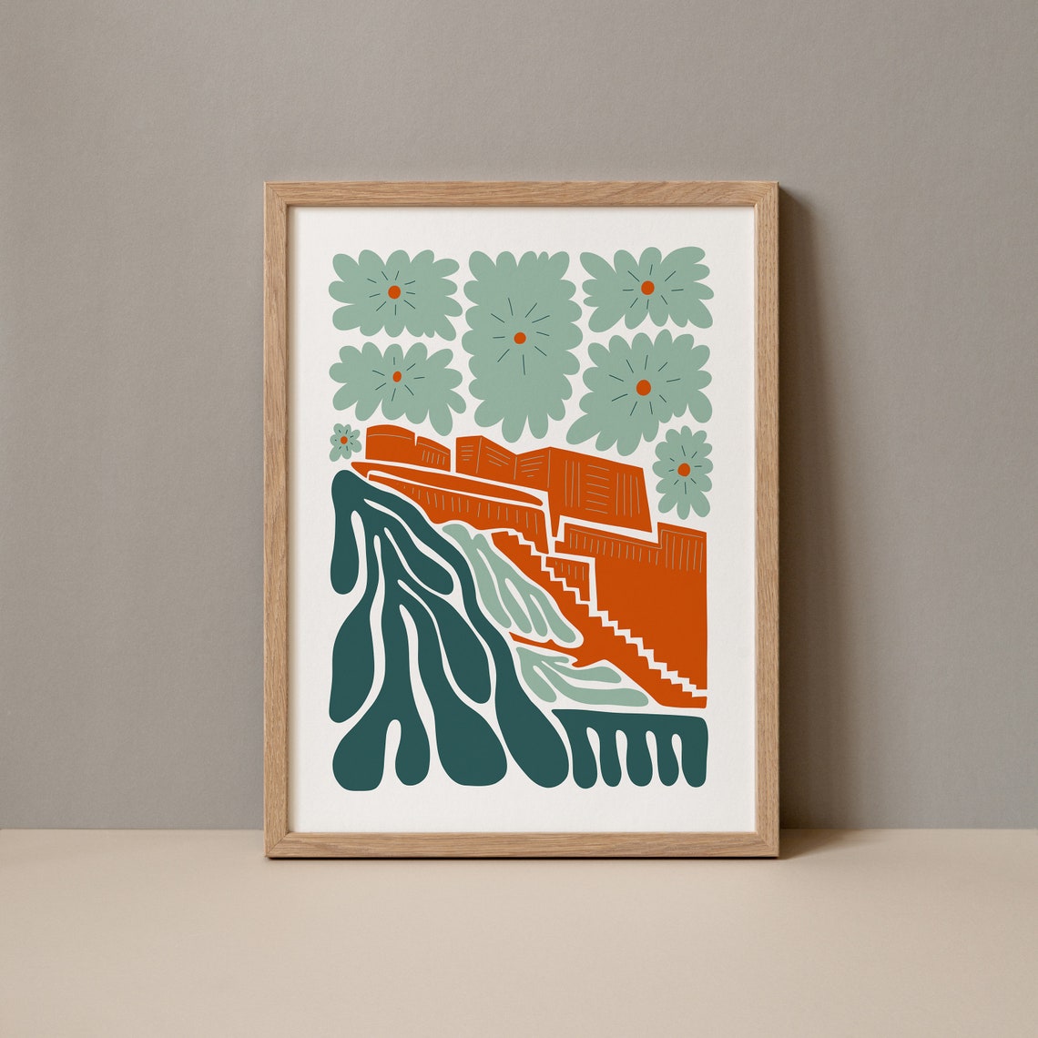 Potala Palace Lhasa Tibet Abstract Art Print Himalayan Landmark Design