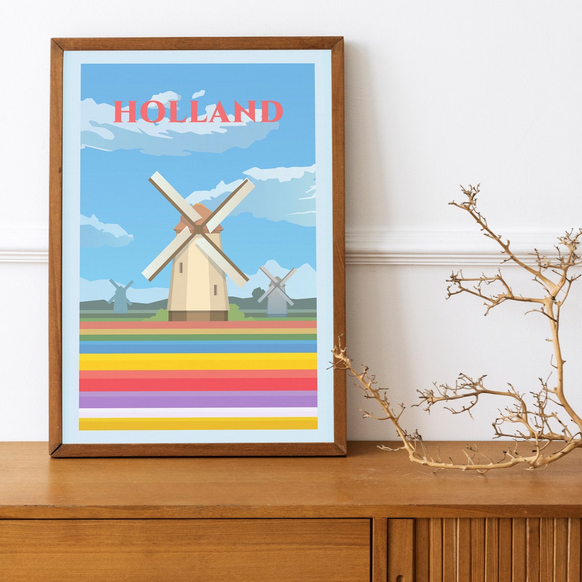 Holland Travel Poster Holland Gallery Wall Art Holland Office Wall Art Holland Travel Print Holland Travel Illustration - Image 4