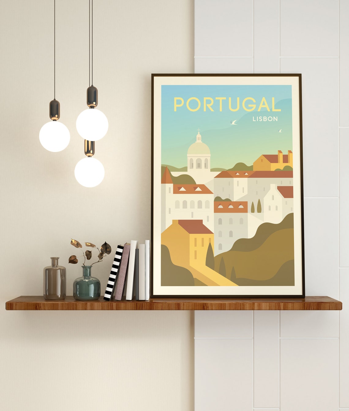 Lisbon Portugal Travel Poster Lisbon Portugal Wall Art Lisbon Portugal Travel Print Lisbon Wanderlust Poster Travel Gift Illustration - Image 3