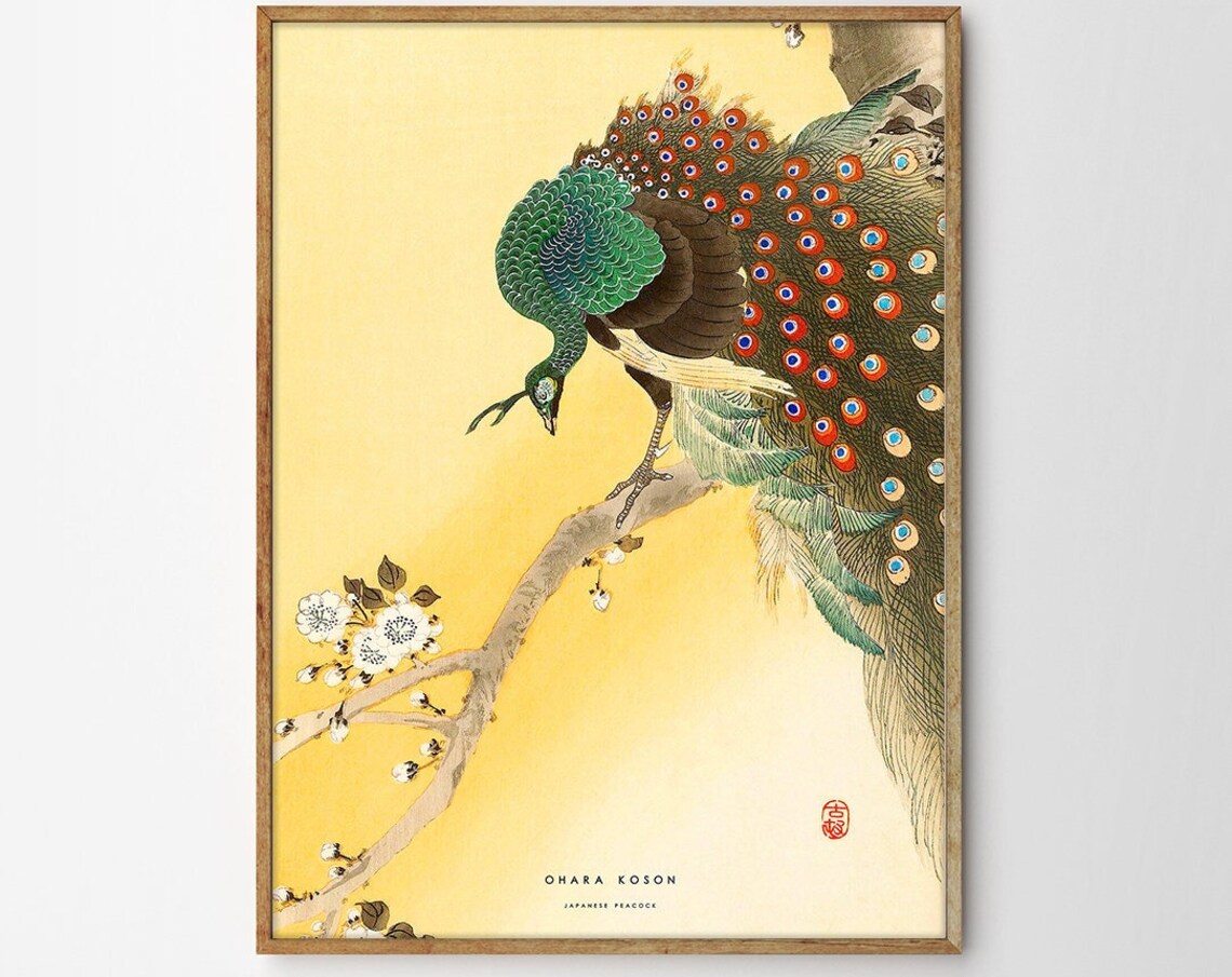 Japanese Peacock Poster, Ohara Koson Nature Art Print - Image 4