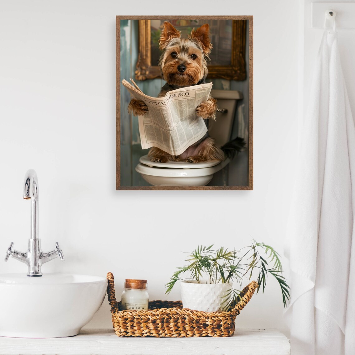Yorkshire Terrier Bathroom Humor Art Print - Image 2